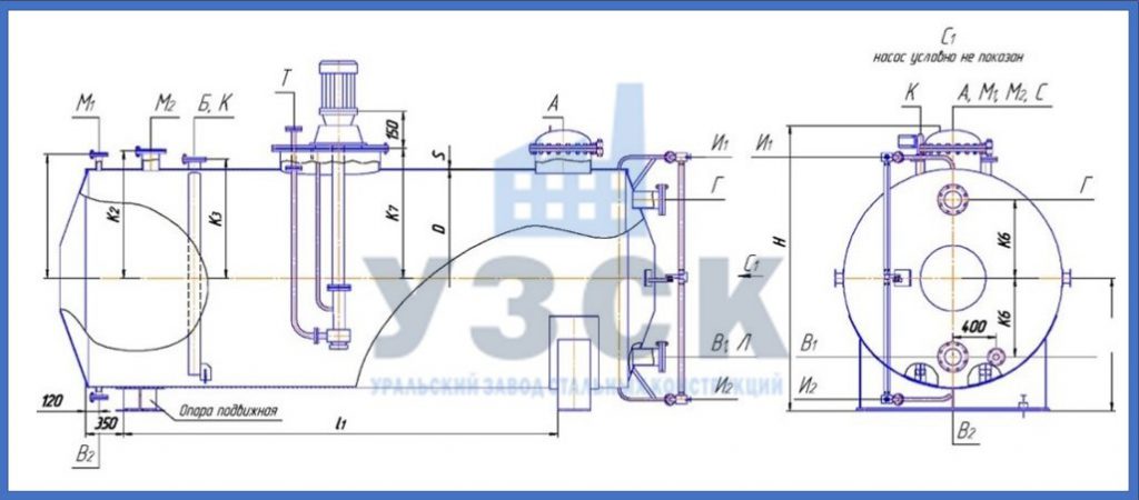 Чертеж емкости ГКК в Альметьевске